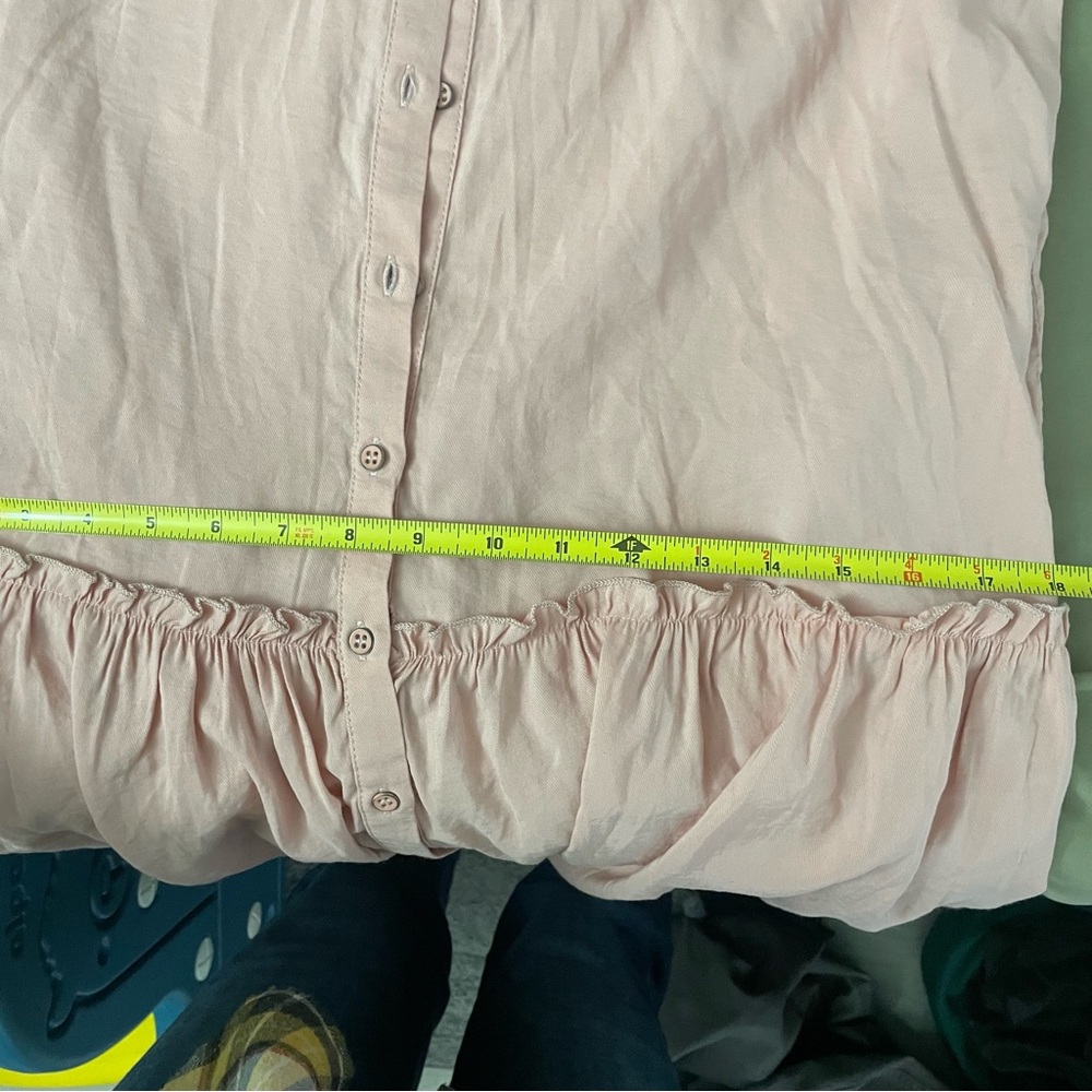 Free people easy street drop waist pink shirt dress button front size XS - Picture 11 of 15